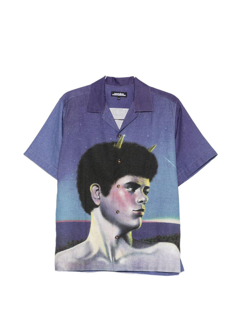 Camicia con stampa grafica multicolore Carne bollente - uomo 