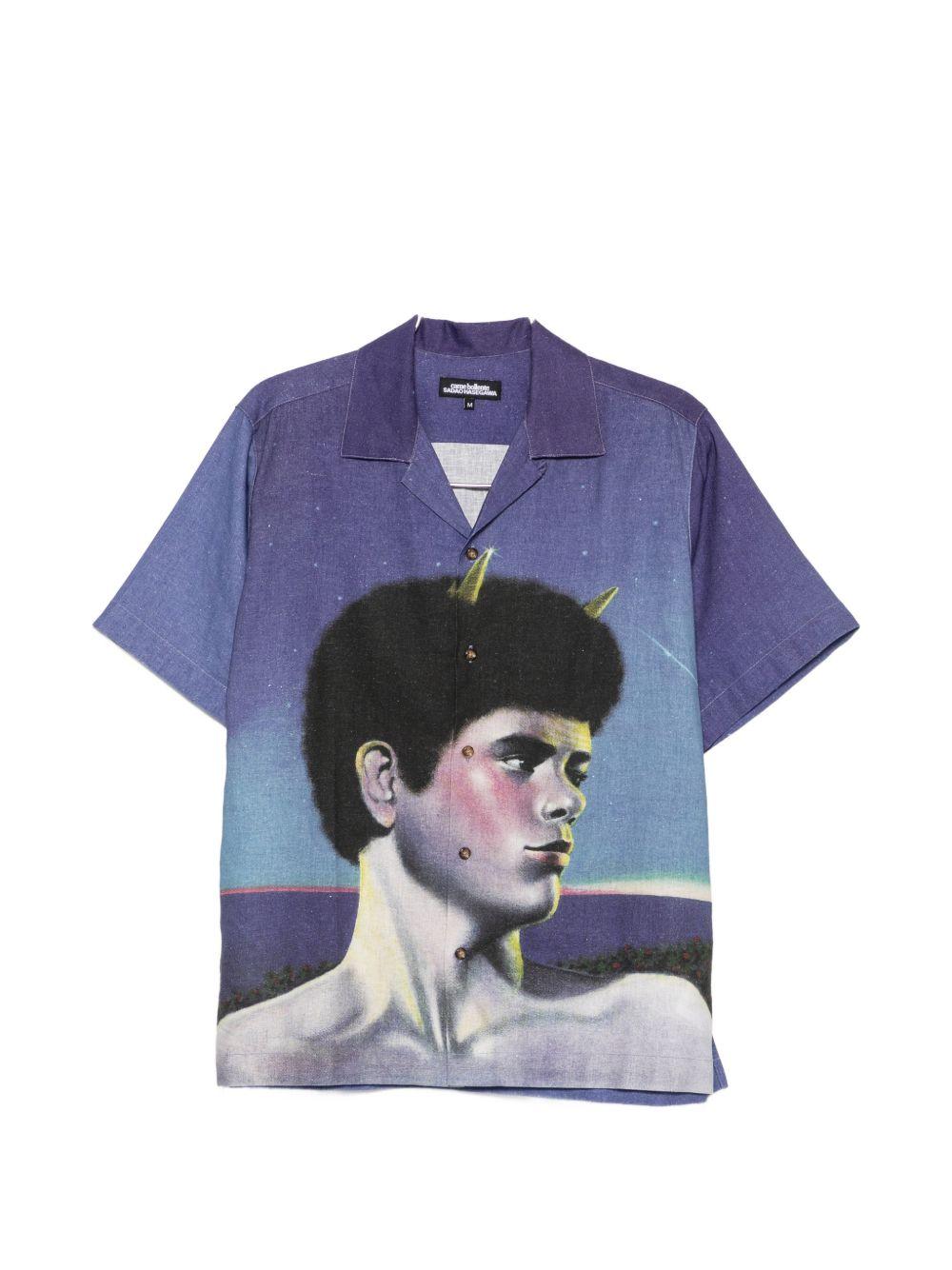 Camicia con stampa grafica multicolore Carne bollente - uomo 