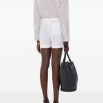 Shorts Malone con coulisse in bianco Loulou de saison - donna 