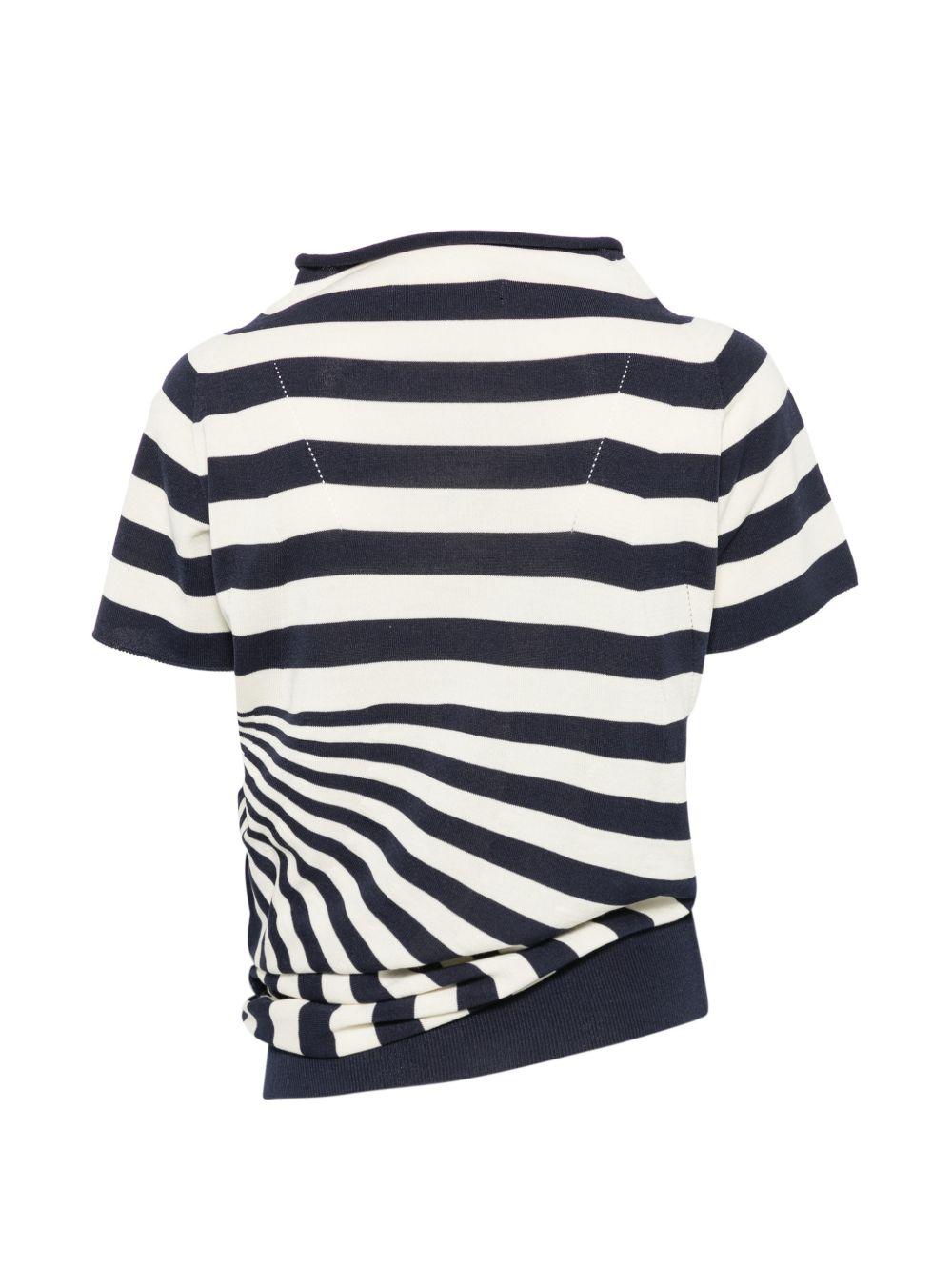 T-shirt a righe in bianco e blu Junya watanabe - donna 