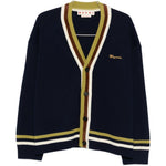 Cardigan a righe con ricamo in blu Marni - uomo 