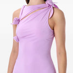 Abito midi con fiori in viola Coperni - donna 