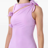 Abito midi con fiori in viola Coperni - donna 