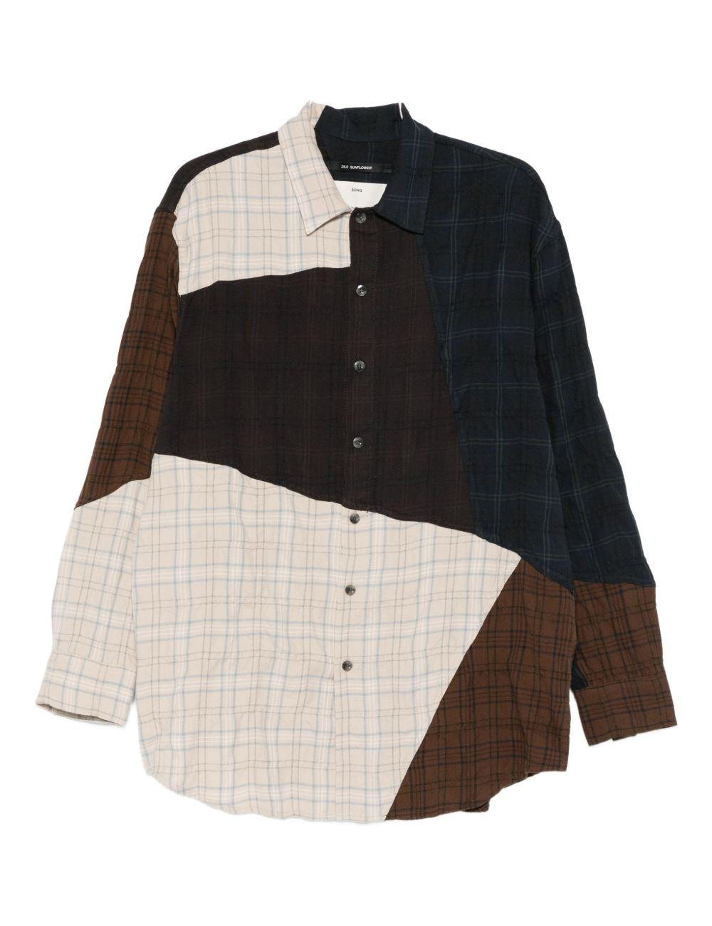 Camicia patchwork a quadri multicolore Song For The Mute - uomo 
