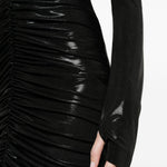 Abito maxi con ruches in nero Norma Kamali - donna 