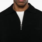 Polo con zip a maniche lunghe in nero Oamc peacemaker - uomo 