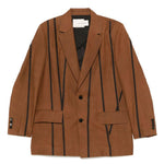 Blazer con righe in marrone Feng Chen Wang - uomo 