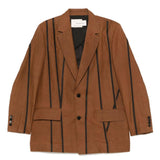Blazer con righe in marrone Feng Chen Wang - uomo 