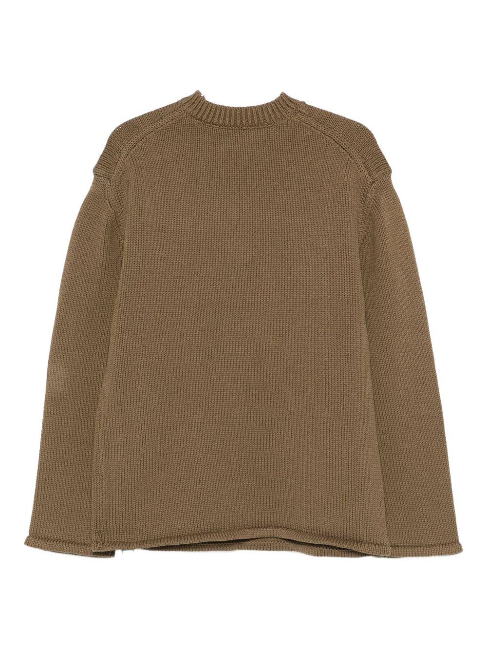 Maglione in maglia con zip sulla spalla in marrone OAMC PEACEMAKER - uomo 