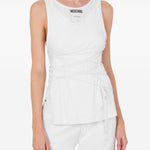 Top con stampa logo in bianco Moschino - donna 