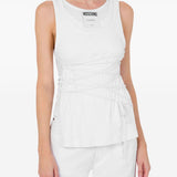 Top con stampa logo in bianco Moschino - donna 