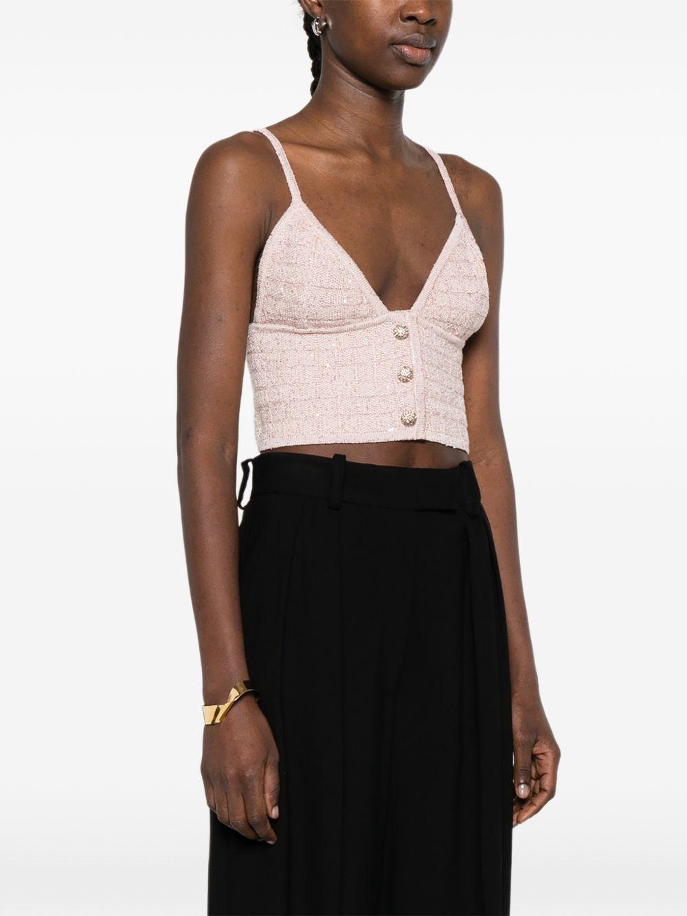 Top con paillettes in rosa Alessandra rich - donna 