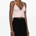 Top con paillettes in rosa Alessandra rich - donna 