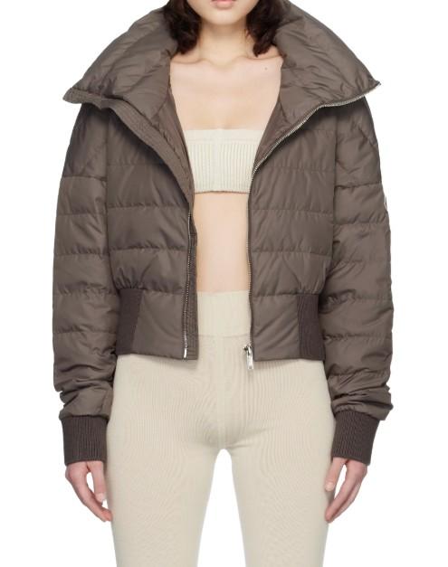 Giacca crop trapuntata in marrone Rick Owens x Moncler - unisex<BR/> 