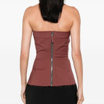 Top stile bando con zip sul retro in rosa Rick owens - donna 