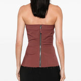 Top stile bando con zip sul retro in rosa Rick owens - donna 