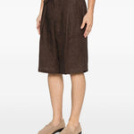 Pantaloncini con dettagli a pieghe in marrone Briglia 1949 - uomo 