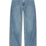 Jeans boyfriend con logo goffrato in blu Alexander wang  - donna 