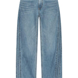 Jeans boyfriend con logo goffrato in blu Alexander wang  - donna 