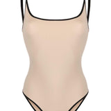 Costume intero con spalline sottili in beige Toteme - donna 