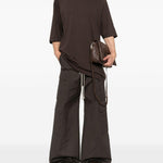 T-shirt a maniche corte con scollo rotondo in marrone Rick owens - uomo 