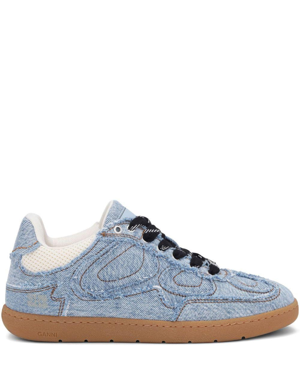 Sneakers con design a inserti in blu 