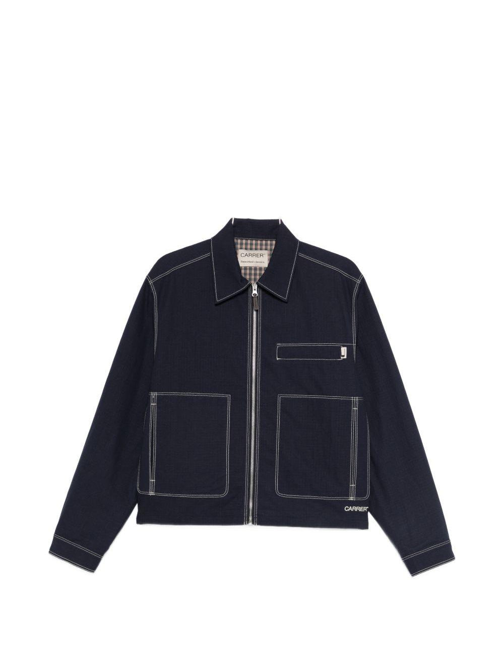 Giacca-camicia Bay con zip in blu Carrer - uomo 