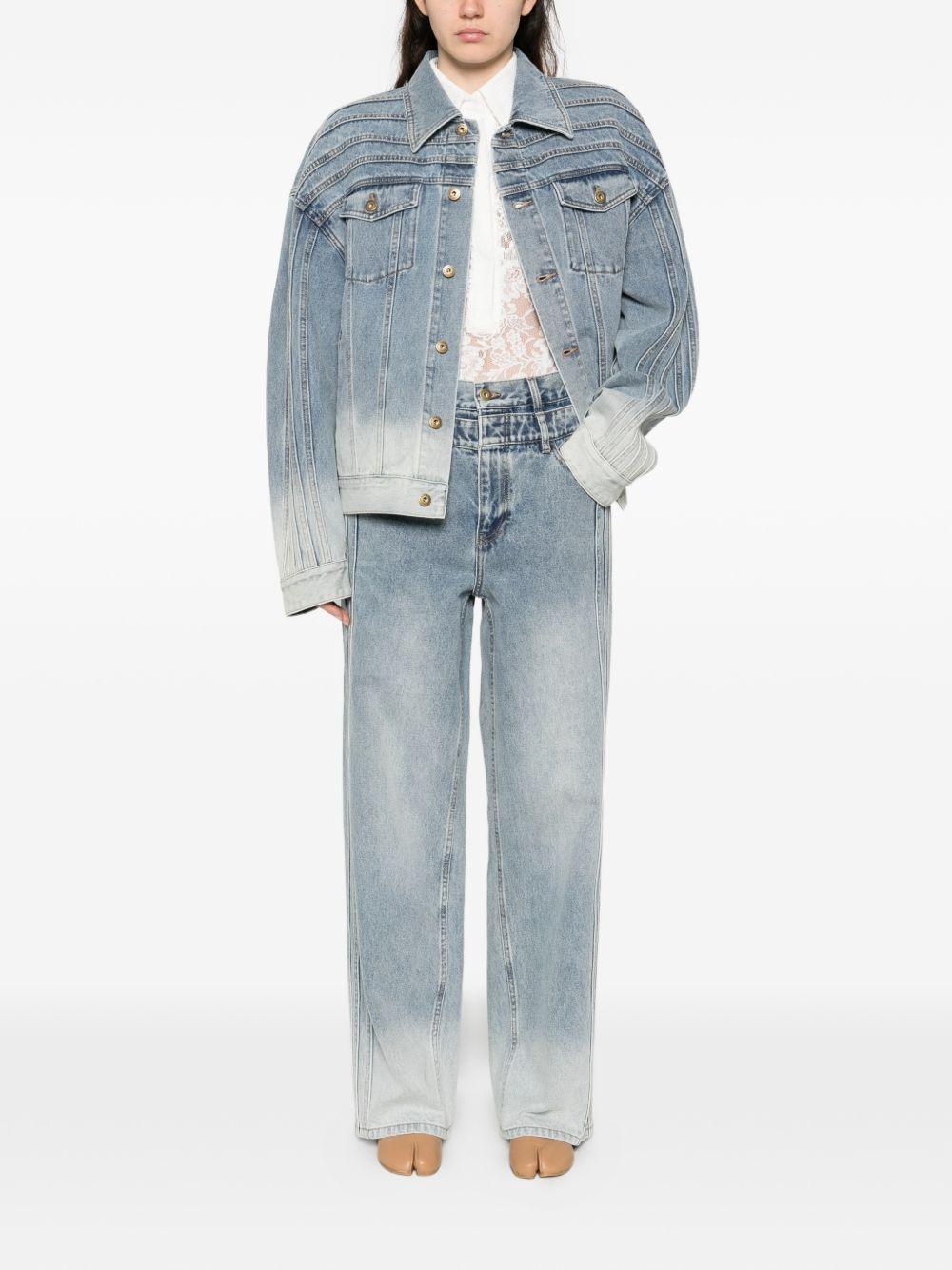 Jeans con effetto schiarito in blu Feng chen wang - uomo 