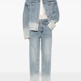 Jeans con effetto schiarito in blu Feng chen wang - uomo 