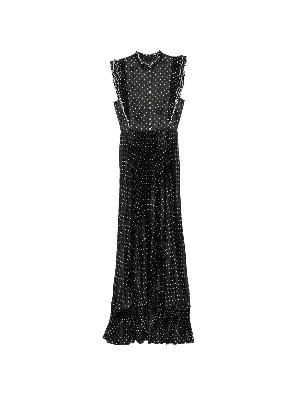 Abito lungo a pois in nero Self-Portrait - donna 
