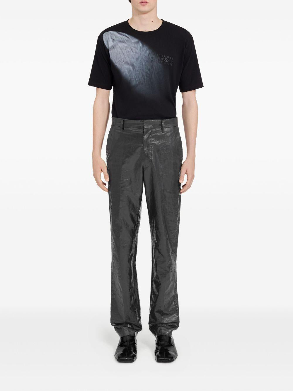 Pantaloni con effetto stropicciato in nero MM6 Maison Margiela - donna 
