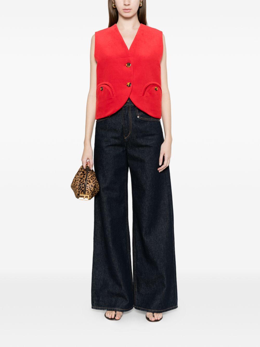 Gilet con bottoni gliss in rosso Blazé milano - donna 