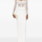 Abito lungo in pizzo bianco Alessandra Rich - donna 