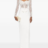 Abito lungo in pizzo bianco Alessandra Rich - donna 