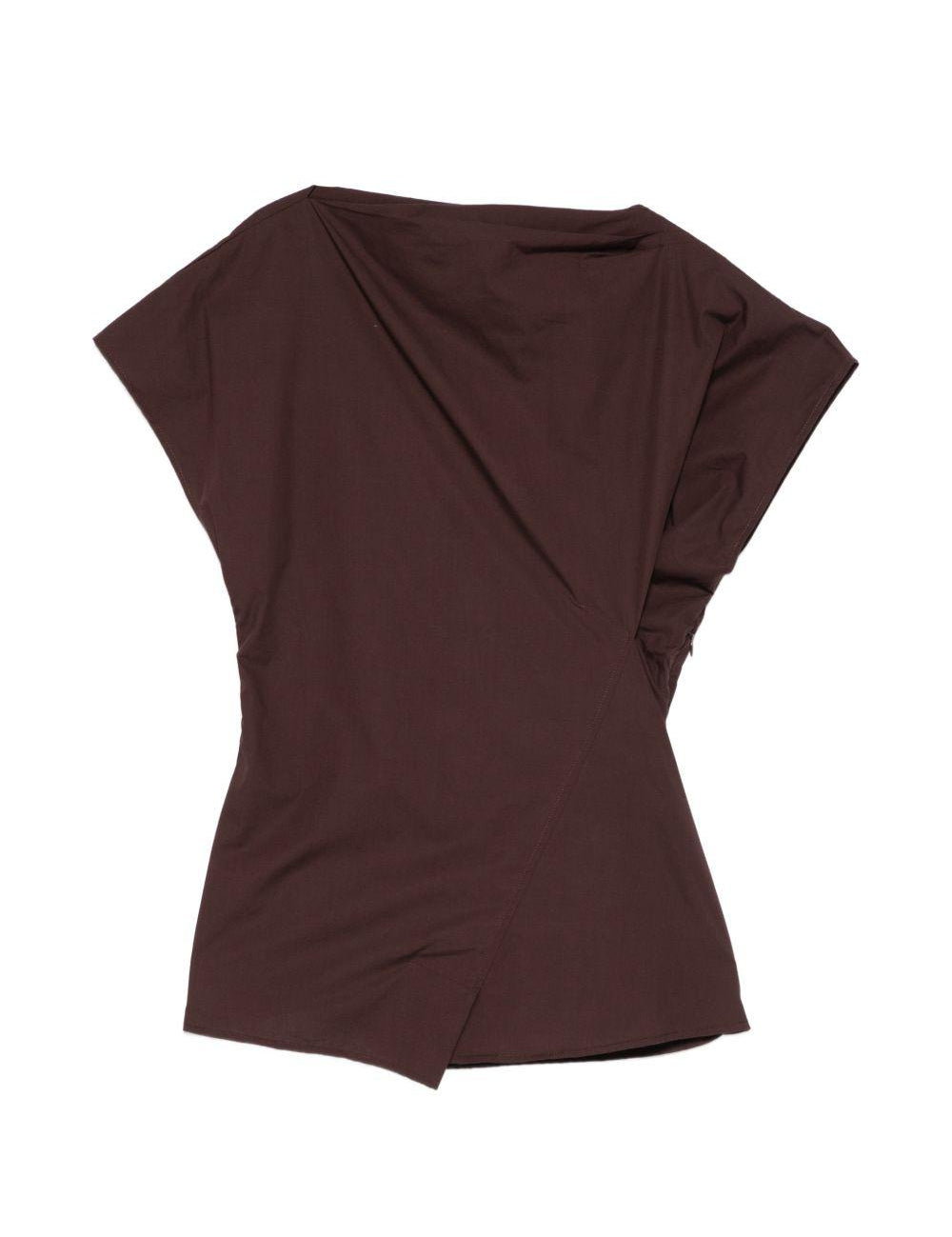 Top Fedora drappeggiato in marrone Soeur - donna 