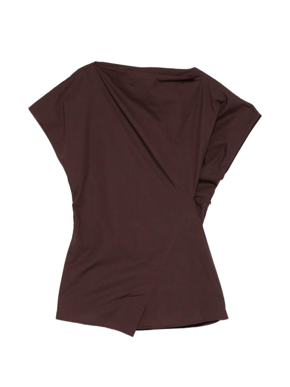 Top Fedora drappeggiato in marrone Soeur - donna 