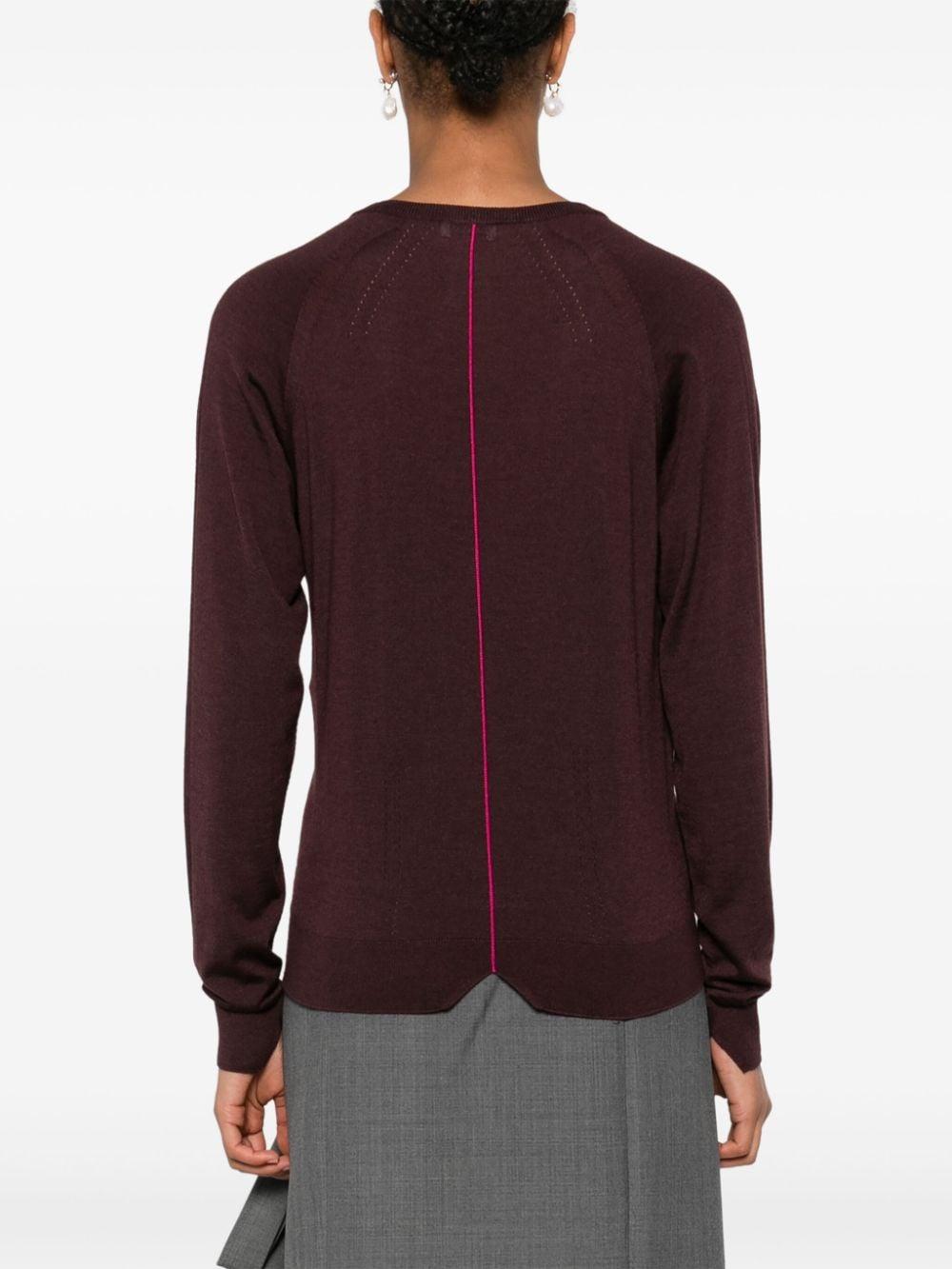 Maglione con scollo a v  in bordeaux Lanvin - donna 
