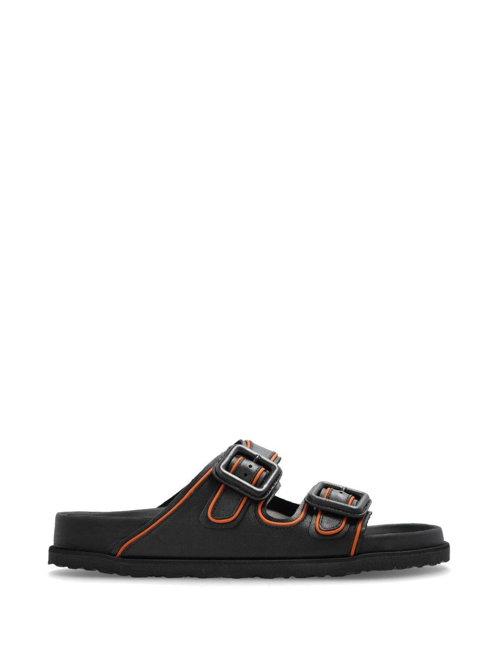 Ciabatte in pelle Arizona con fibbia in nero Birkenstock 1774 - uomo 