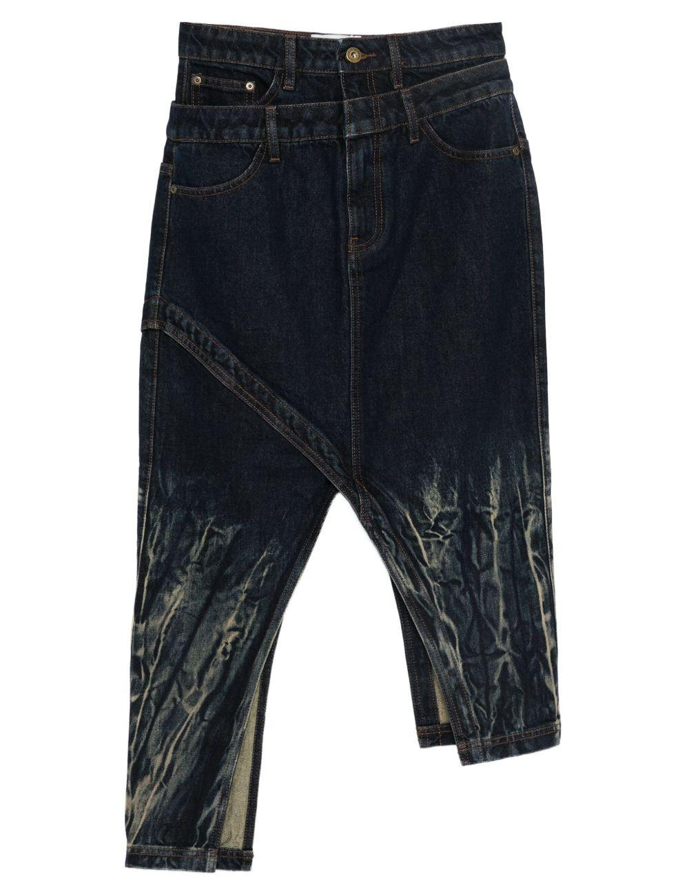 Gonna midi con fantasia tie dye in blu Feng chen wang - donna 