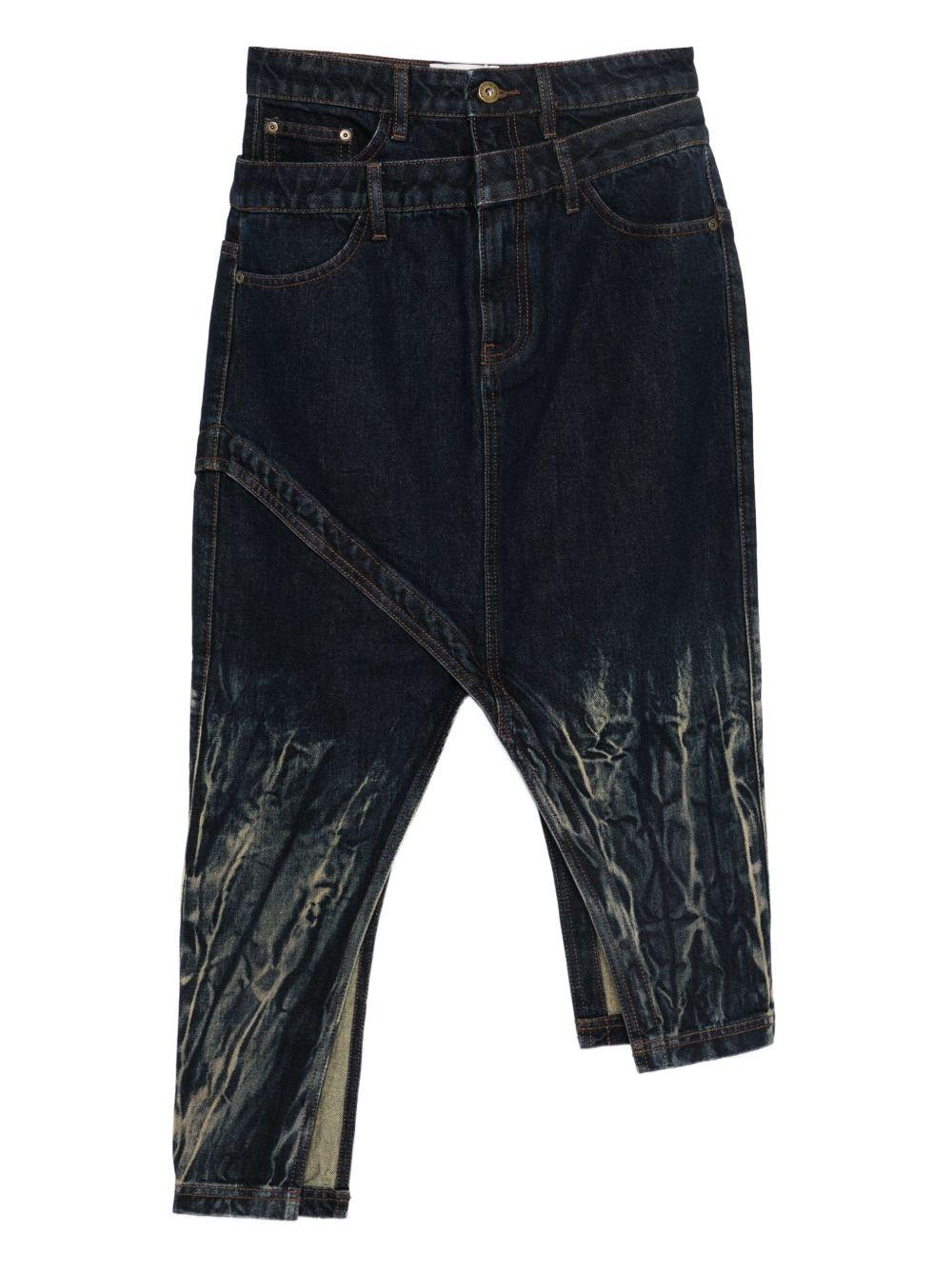 Gonna midi con fantasia tie dye in blu Feng chen wang - donna 