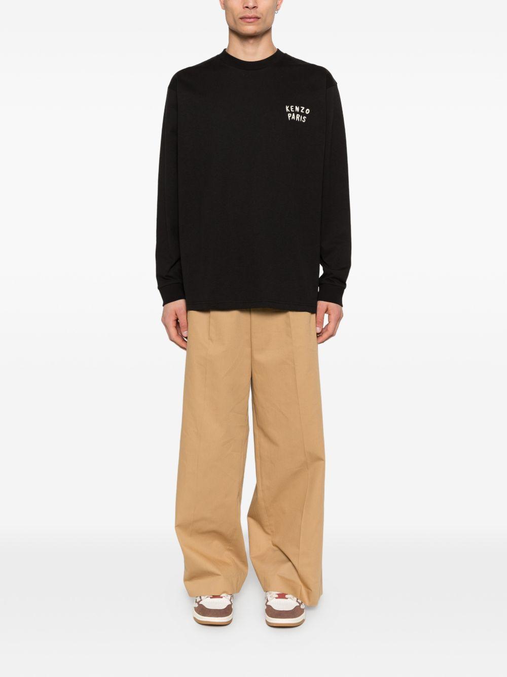 T-shirt a maniche lunghe con logo in nero Kenzo - uomo 