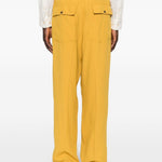 Pantaloni con coulisse in vita e piega stirata in giallo Second layer - uomo 