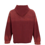 Felpa con taglio grezzo e ricamo in ciniglia in rosso Found - unisex 