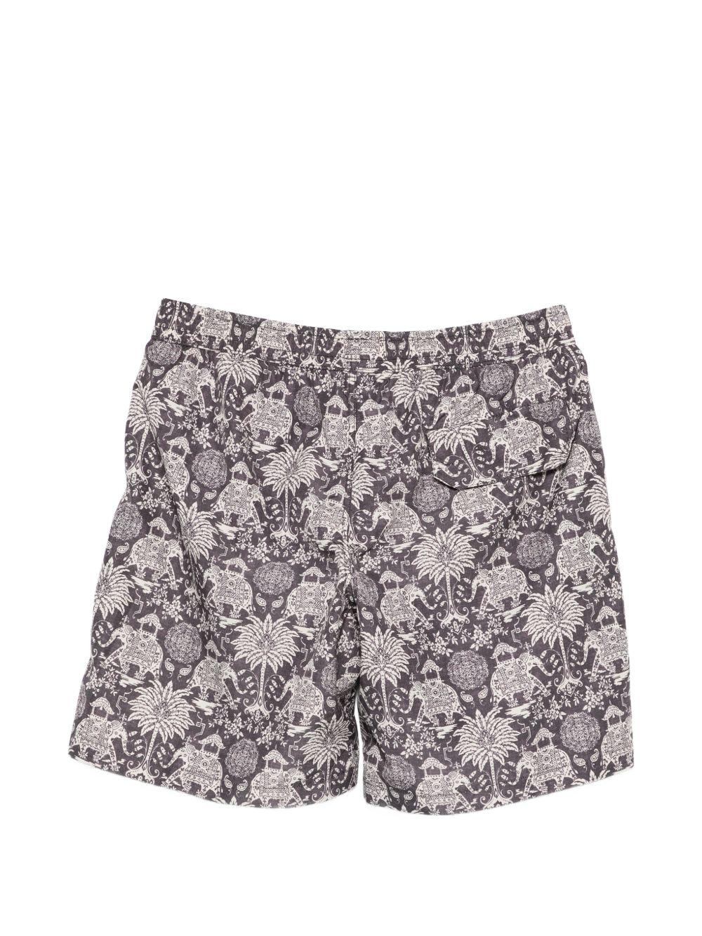 Pantaloncini da bagno con coulisse stampati in nero Eleventy - uomo 