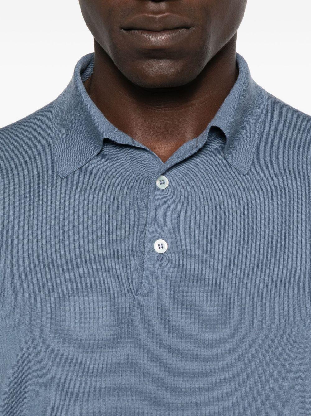 Polo in maglia a coste in blu Lardini - uomo 