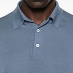 Polo in maglia a coste in blu Lardini - uomo 