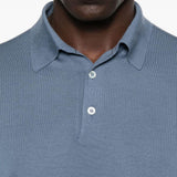 Polo in maglia a coste in blu Lardini - uomo 