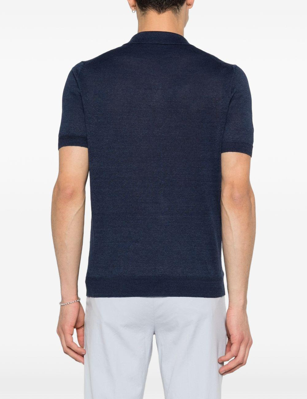 Polo con scollo a V keith in blu Tagliatore - uomo 