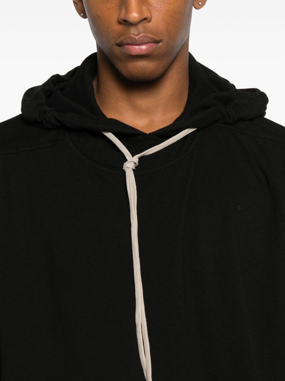 Felpa con coulisse a strati tommy in nero Rick owens drkshdw - uomo 