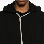 Felpa con coulisse a strati tommy in nero Rick owens drkshdw - uomo 